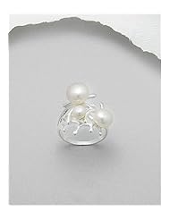 Fresh Water Pearls Ring In 92.5 Sterling Silver