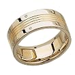 Two Tone Crystal Diamond Men's Wedding Band