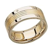 Two Tone Crystal Diamond Men's Wedding Band