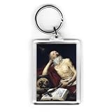 St. Jerome, 1643 (oil on canvas) by Antonio.. - Acrylic Keyring - Art247 - Standard Size