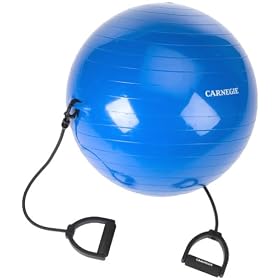 Pilates 65cm Core Ball Combo, with Upper Body Work Out Bands, Video and Poster