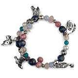 Pastel Gemstones & Sterling Western Charms Coil Bracelet