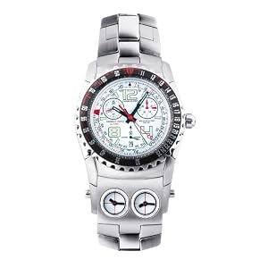 Buy Chase-Durer Mens 220.9WW6-BR21 Trident FCX 2 Alarm Chronograph White Dial Watch by Chase-Durer