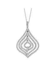 14k White Gold 0.81 Ctw Diamond Tear Drop Necklace