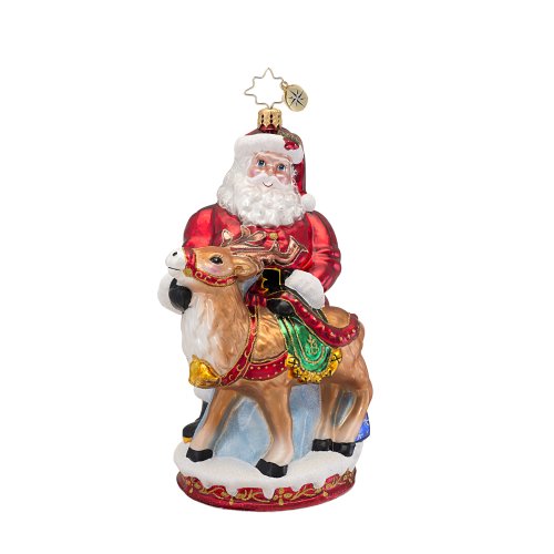 Christopher Radko Deer Friends Glass Christmas Ornament – From Scenes from the North Pole Collection – New for 2013 – 6.5″H.