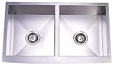 Elements of Design EUF332010DBN DENVER Stainless Steel Farm House Dual Bowl Kitchen Sink, Brushed Ni