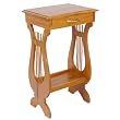 Hand-carved "Victorian Harp" Wood End Table / Nightstand With Drawer & Rich Finish - 30"