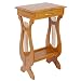 EXP Hand-carved "Victorian Harp" Wood End Table / Nightstand With Drawer & Rich Finish - 30"