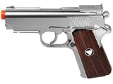 TSD Metal M1911 CO2 Pistol, Chrome w/ Wood Grip airsoft gun