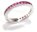 Square Intense Pink Ruby Shape Channel Set Full Circle Anniversary Band with Fine Millgrain Edge (T.w 2.45), 6.5