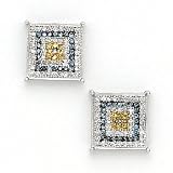 Solid 14K White Gold Micro Pave .20 Carat Elegant Genuine Diamond Earrings