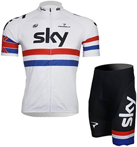 Esen Summer Men Short Sleeve Cycling Jersey Shirts XTMD-015 (Jersey+Pants, X-Large)