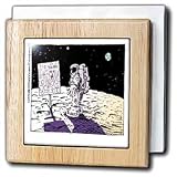 You Are Here Sign On The Moon - 6 Inch Tile Napkin Holder