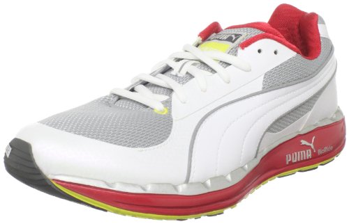 Puma Mens Faas 500 NM Running Shoe,White/High Rise/High Risk Red,10.5 D US