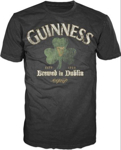 Mens Guinness Brewed In Dublin T-shirt, Black, X-Large