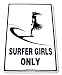 Sporting Goods : "Surfer Girls Only" Hawaiian Metal Street Sign