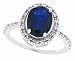 3.10 Ct Oval Genuine Sapphire Ring with Diamonds in 10Kt White Gold-6
