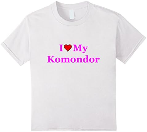 Kids I Love My Komondor T-Shirt Hungarian Sheepdog Shirt 10 White