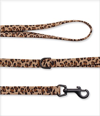 Cheetah Dog Leash - Genuine Ultrasuede 4 Feet