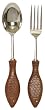 Decorative Salad Server Set With Wood Brown Fish Handles