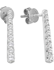 Real Diamond Earrings 0.50CTW ROUND DIAMOND LADIES FASHION EARRINGS White-gold 14K