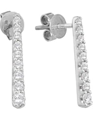 14KT White Gold 0.50 CTW Round Diamond Ladies Fashion Earrings