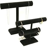 3 T-Bar Bracelet Necklace Display Case Chain Holders