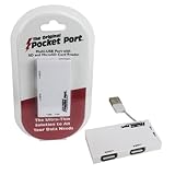 USB 2.0 Two Way 2 Port Hub and SD / Micro SD Card Reader - The Original Pocket Port