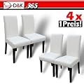 4 Esszimmerst�hle mit Lehne Leder Essgruppe Sitzgruppe Beige - FBEZST01BG4X