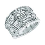 Textured Finish Wide Ring In Sterling Silver By Elements