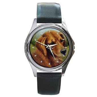 Limited Edition Violano Round Leather Watch Golden Retriever Dog