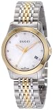 Gucci Women`s YA126513 Gucci timeless Steel and Yellow PVD White Dial Watch