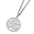 Chisel 4 Leaf Clover Brushed Stainless Steel Necklace on 22 Inch Chain
