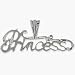 Genuine Sterling Silver PRINCESS Charm Pendant with chain