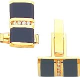 14K Gold Onyx & Diamond Cuff Links