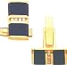 14K Gold Onyx & Diamond Cuff Links