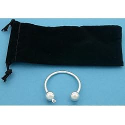 Silver Plated Add A Bead Horseshoe Barbell Key Chain
