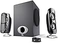 Cyber Acoustics 3 Piece Flat Panel Design Subwoofer and Satellite Speaker System with Control Pod (CA-3810)