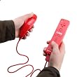 Red Built-in Motion Plus Remote + Nunchuck Controller For Wii + Silicone Case + Wrist Strap Red Built-in Motion Plus Remote + Nunchuck Controller For Wii + Silicone Case + Wrist Strap