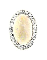 27 ct White Gold Opal & Diamond Cocktail Ring 14 kt