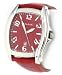 Prague Men's Red Croco-print Leather Strap Watch