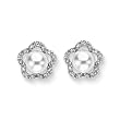 Fresh Water Pearl and 0.15 ct. Diamond Earrings in 14K White Gold