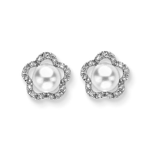 Fresh Water Pearl Diamond Earrings