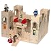Melissa and Doug WOODEN toy CASTLE dolls folding mobile PLAY SET pretend portable with a king, queen, knight, & horse action figures NEW