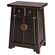 Handmade Asian Furniture - 26" Chinese Classic Black Wood Nightstand / End Table