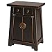 Handmade Asian Furniture - 26" Chinese Classic Black Wood Nightstand / End Table