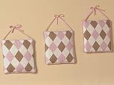 Pink and Brown Argyle Wall Hanging Accessories by JoJo Designs
