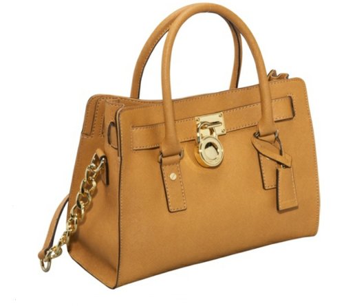 Michael Michael Kors Hamilton 18k E/w Satchel Saffiano Leather Tan