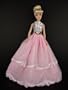 Pink Gown with Straps and Eyelet Lace Made to Fit the Barbie Doll