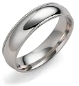 Platinum 5mm Comfort Fit Milgrain Band, Size 10